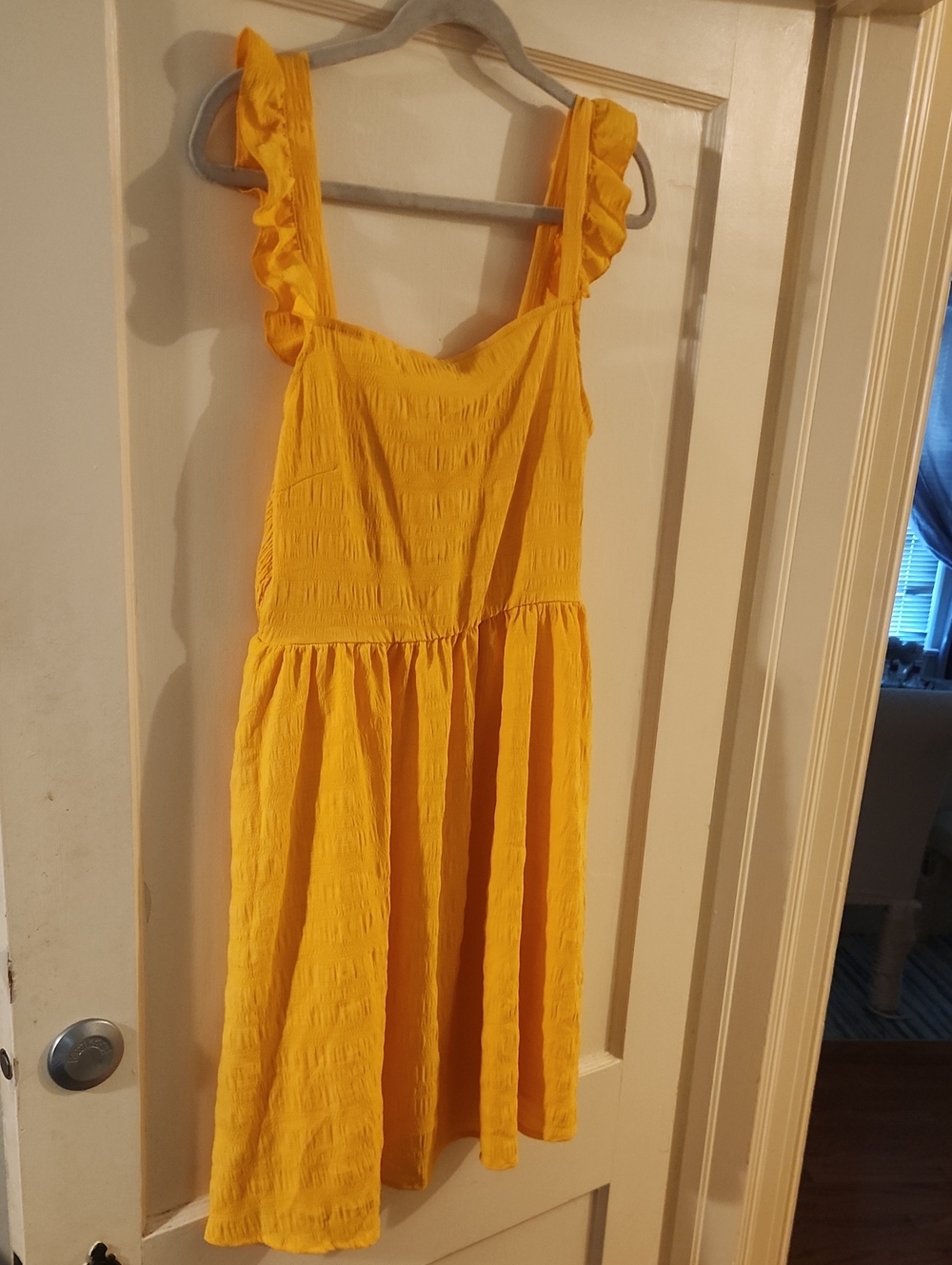 Girls Yellow Ruffle Strap Sundress
